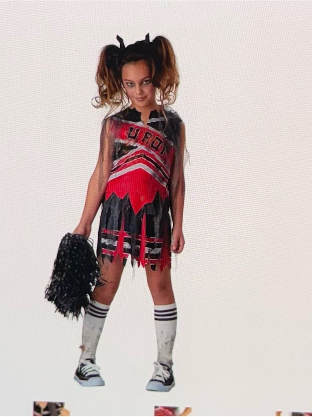 Red and Black Cheerleader Kids Costume - Halloween Cheer Outfit